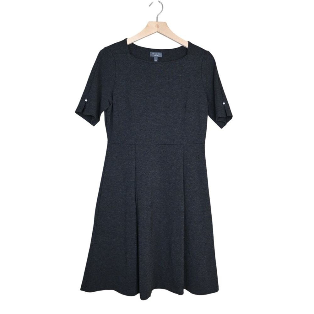 The Limited Collection Womens 4 Fit and Flare Dark Gray Dress with Pockets